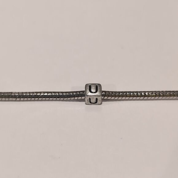 Silver U Spacer Charm for Pandora Style Bracelet - Picture 4 of 5